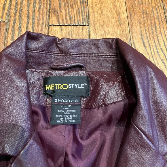 Metro Style Purple Leather Jacket - Picture 3 of 3